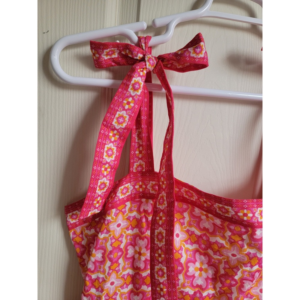 Rebecca Vallance Serafino Printed Peplum Ruffle Mini Dress Organic Cotton 12 - Picture 11 of 12